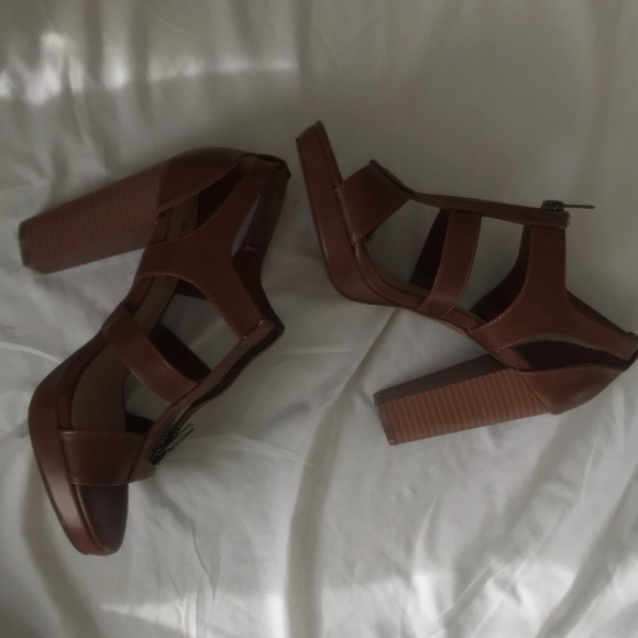 Just Fab Dress Sandal Pumps-Cognac - Picture 2 of 5